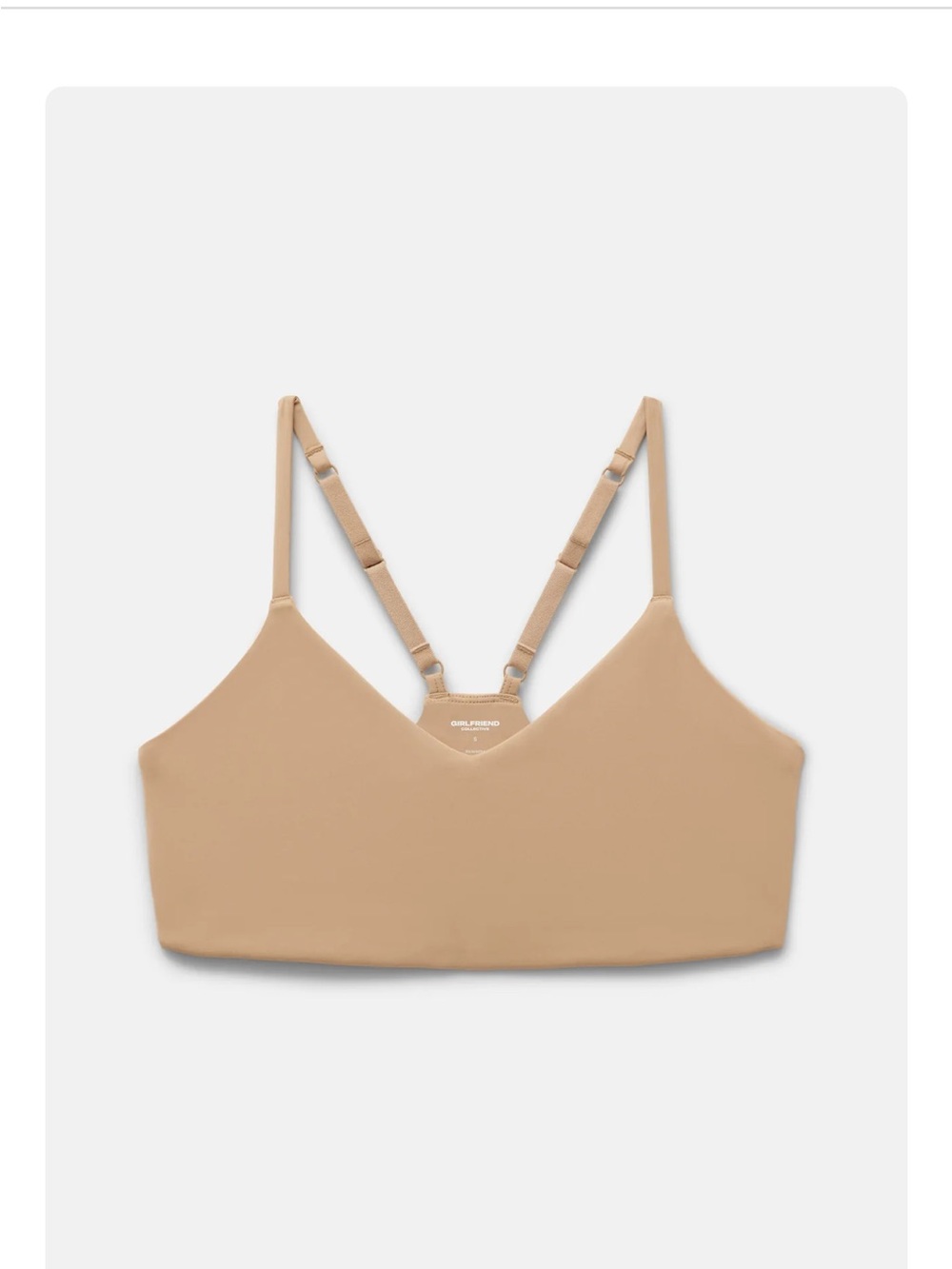 girlfriend collective Nude T-Shirt Bralette with Adjustable Straps